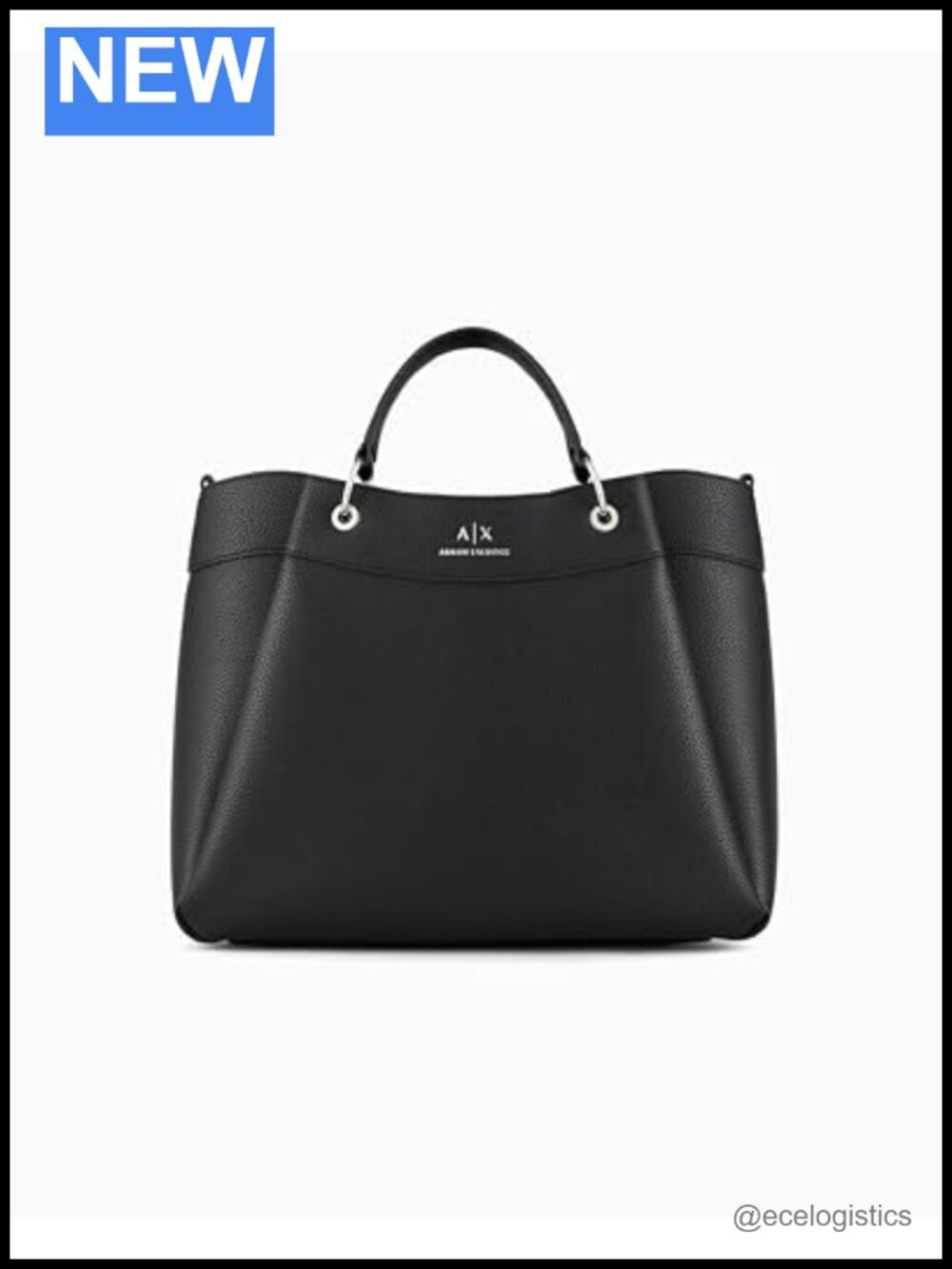 Armani Exchange Tote Bag with Button Closure